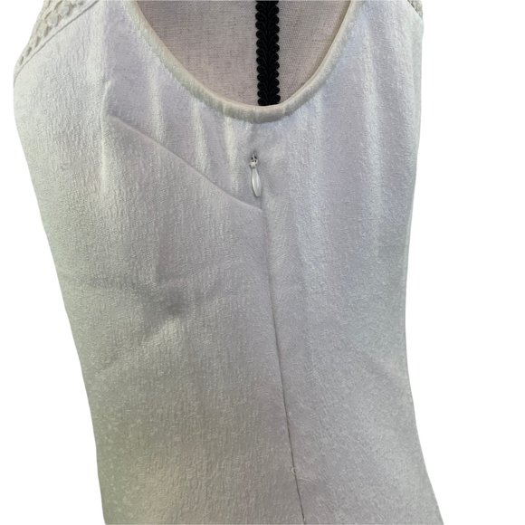 ENGLISH FACTORY WHITE LACE SLEEVELESS A LINE MINI DRESS MEDIUM - Picture 8 of 13